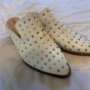 White studded booties/clogs